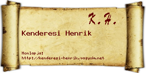 Kenderesi Henrik névjegykártya