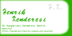 henrik kenderesi business card